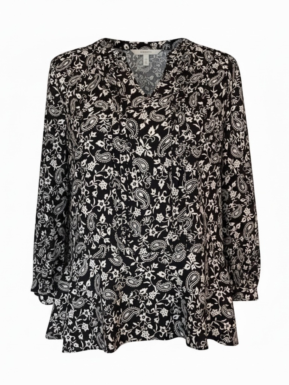 Tommy Hilfiger Women’s Small Navy Blue and White Womens Paisley Blouse